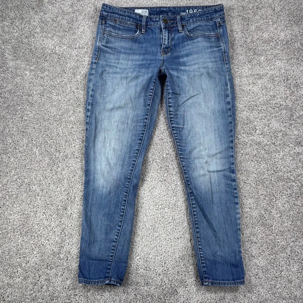 Gap 1969 Always Skinny Jeans Womens 29(Measure‎ 30) Blue Low Rise Studded